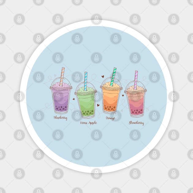 Bubble Tea Flavors Magnet by Mako Design 